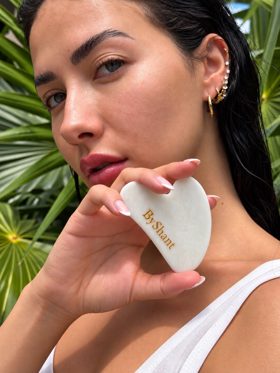 Shop the white ByShant Facial Roller and Gua Sha Set on Amazon